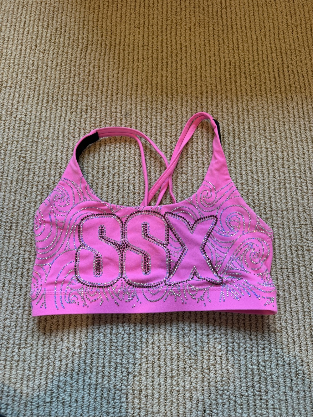 SSX Raleigh rhinestone sports bra size AS
